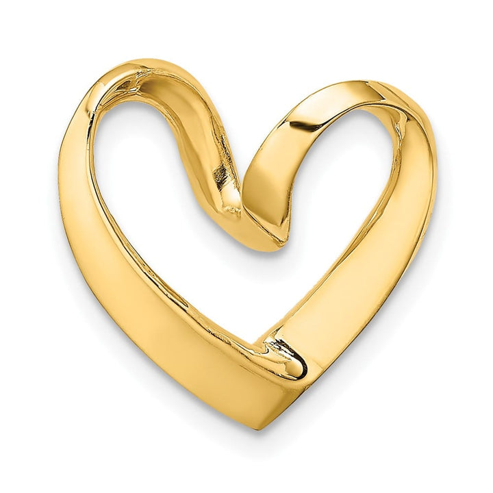 10K Yellow Gold Solid Polished Small Heart Chain Slide