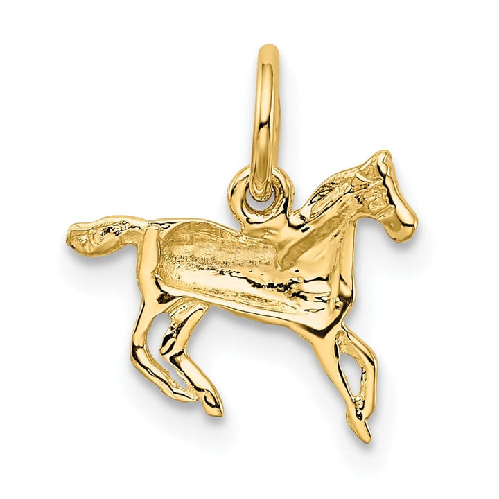 10K Yellow Gold Solid Polished Small Horse Charm