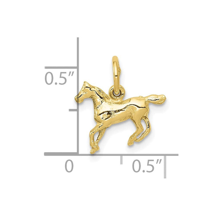 10K Yellow Gold Solid Polished Small Horse Charm