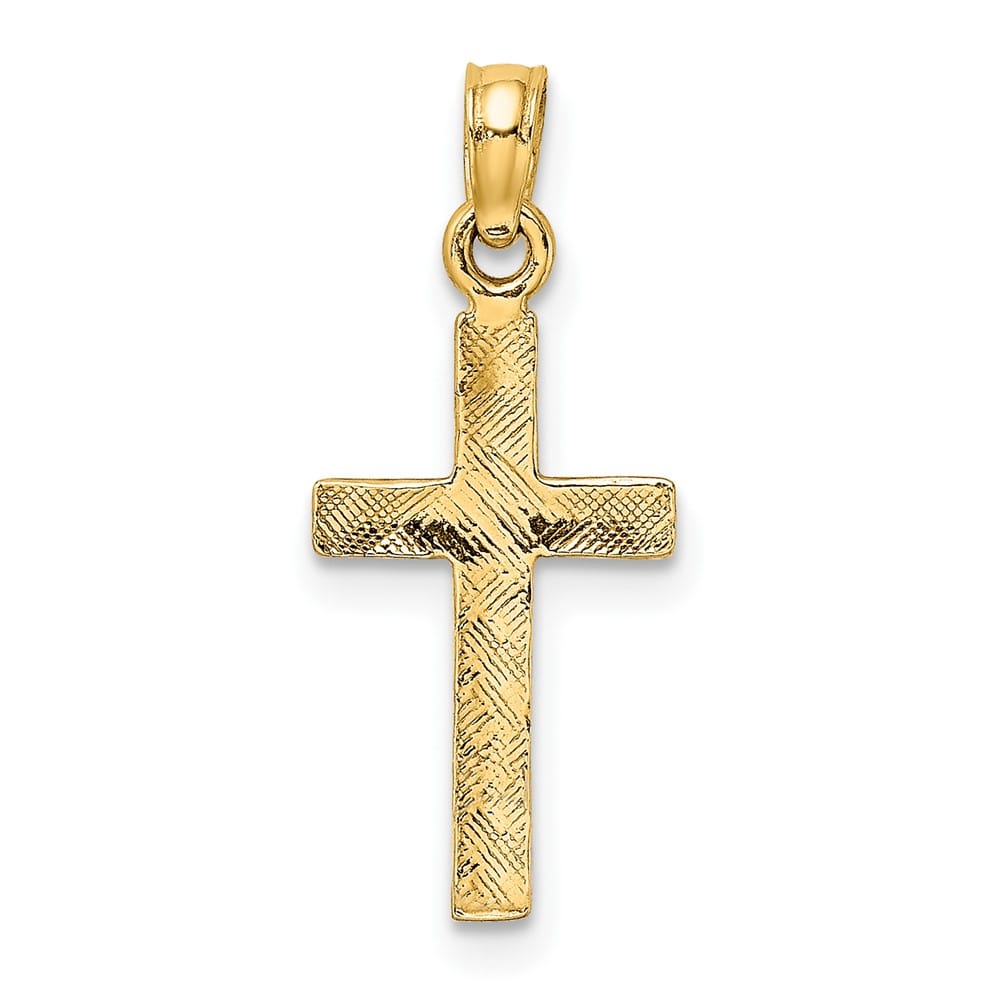 10K Yellow Gold Solid Polished Small Latin Cross Charm