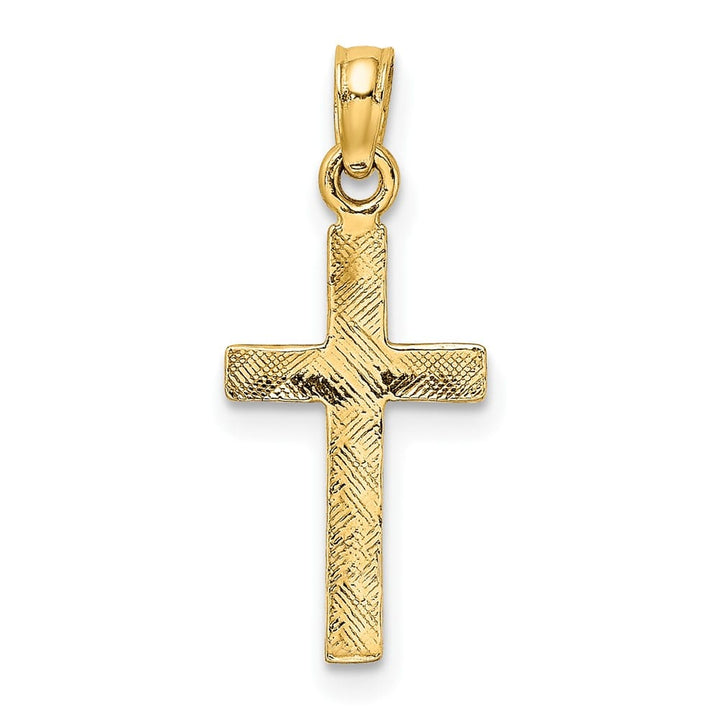 10K Yellow Gold Solid Polished Small Latin Cross Charm