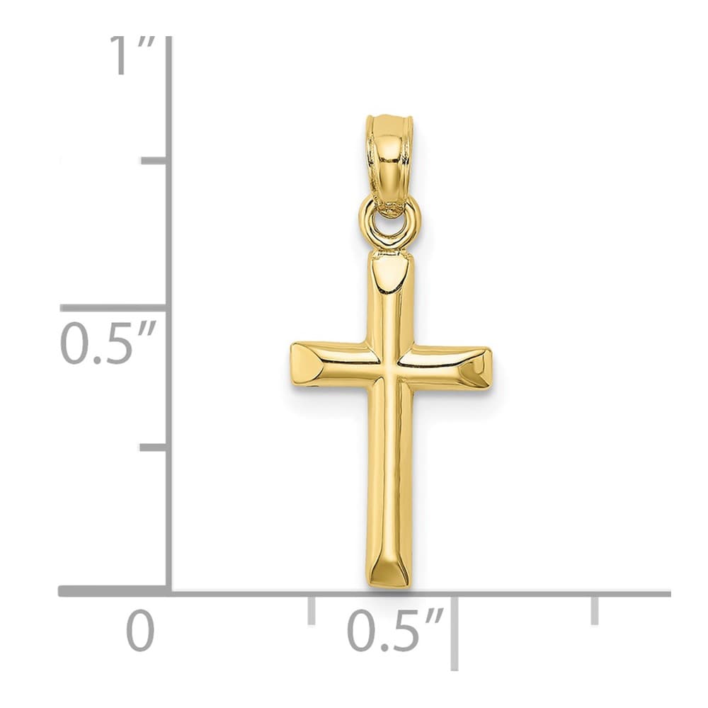 10K Yellow Gold Solid Polished Small Latin Cross Charm