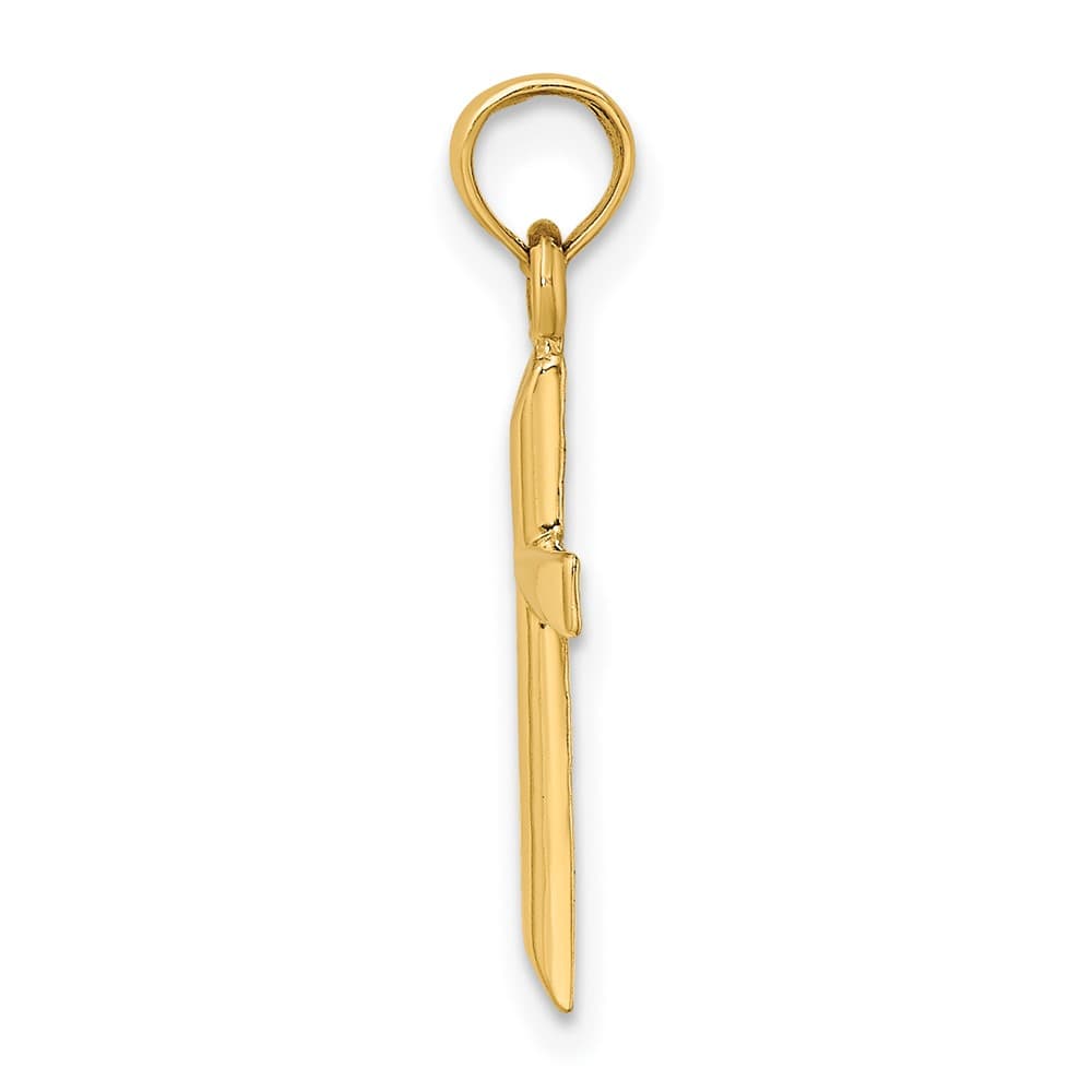 10K Yellow Gold Solid Polished Small Latin Cross Charm