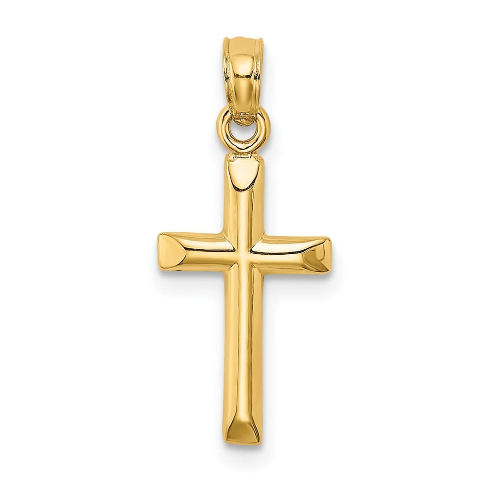 10K Yellow Gold Solid Polished Small Latin Cross Charm