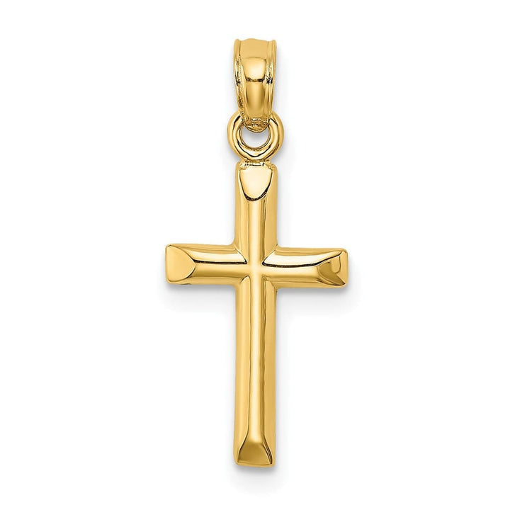 10K Yellow Gold Solid Polished Small Latin Cross Charm