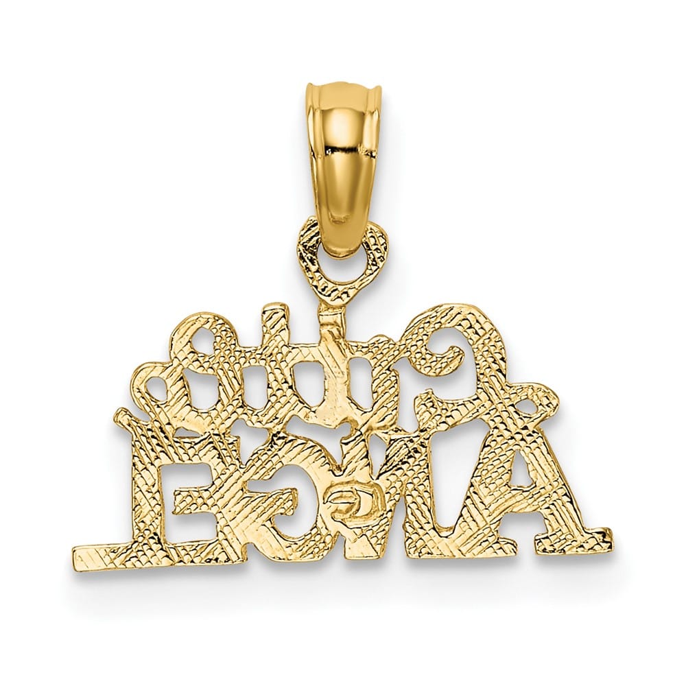 10K Yellow Gold Solid Polished Small Little Angel Charm