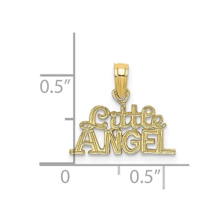 10K Yellow Gold Solid Polished Small Little Angel Charm