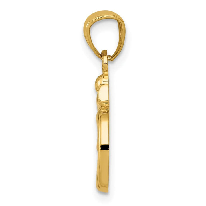 10K Yellow Gold Solid Polished Small Om Symbol Pendant