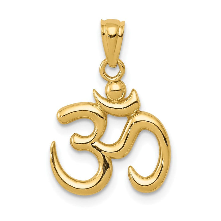 10K Yellow Gold Solid Polished Small Om Symbol Pendant