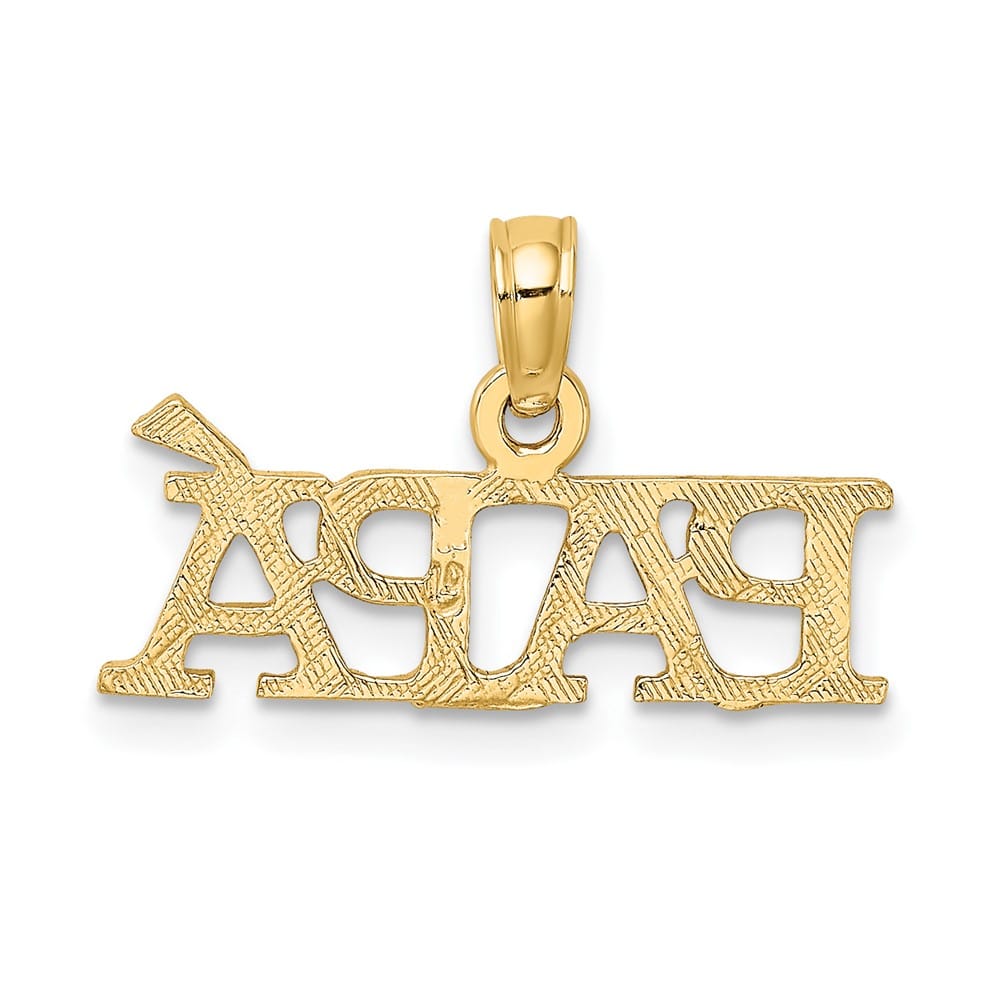 10K Yellow Gold Solid Polished Small Papa Charm