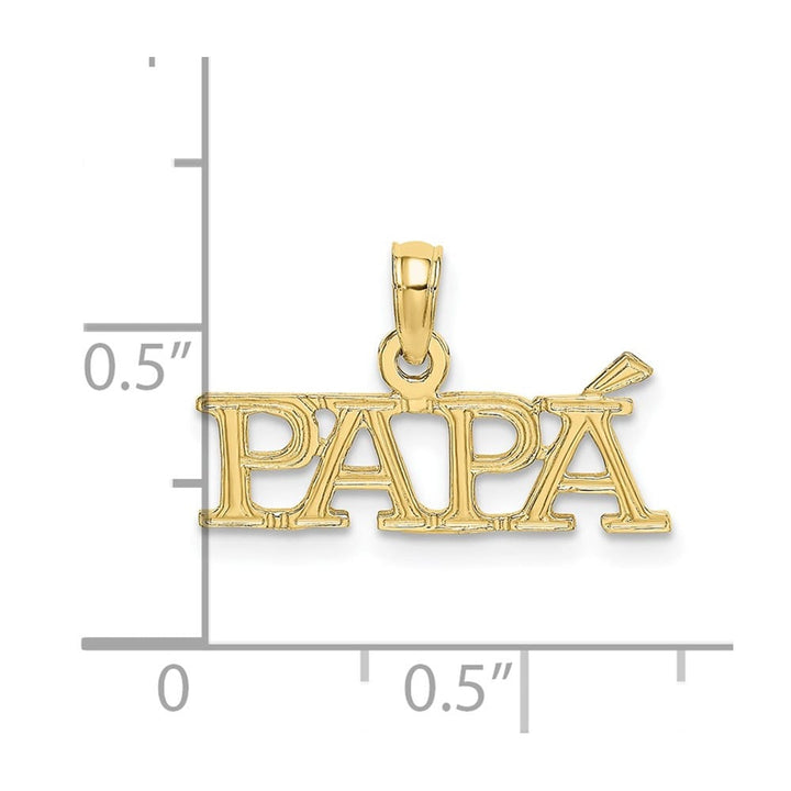 10K Yellow Gold Solid Polished Small Papa Charm