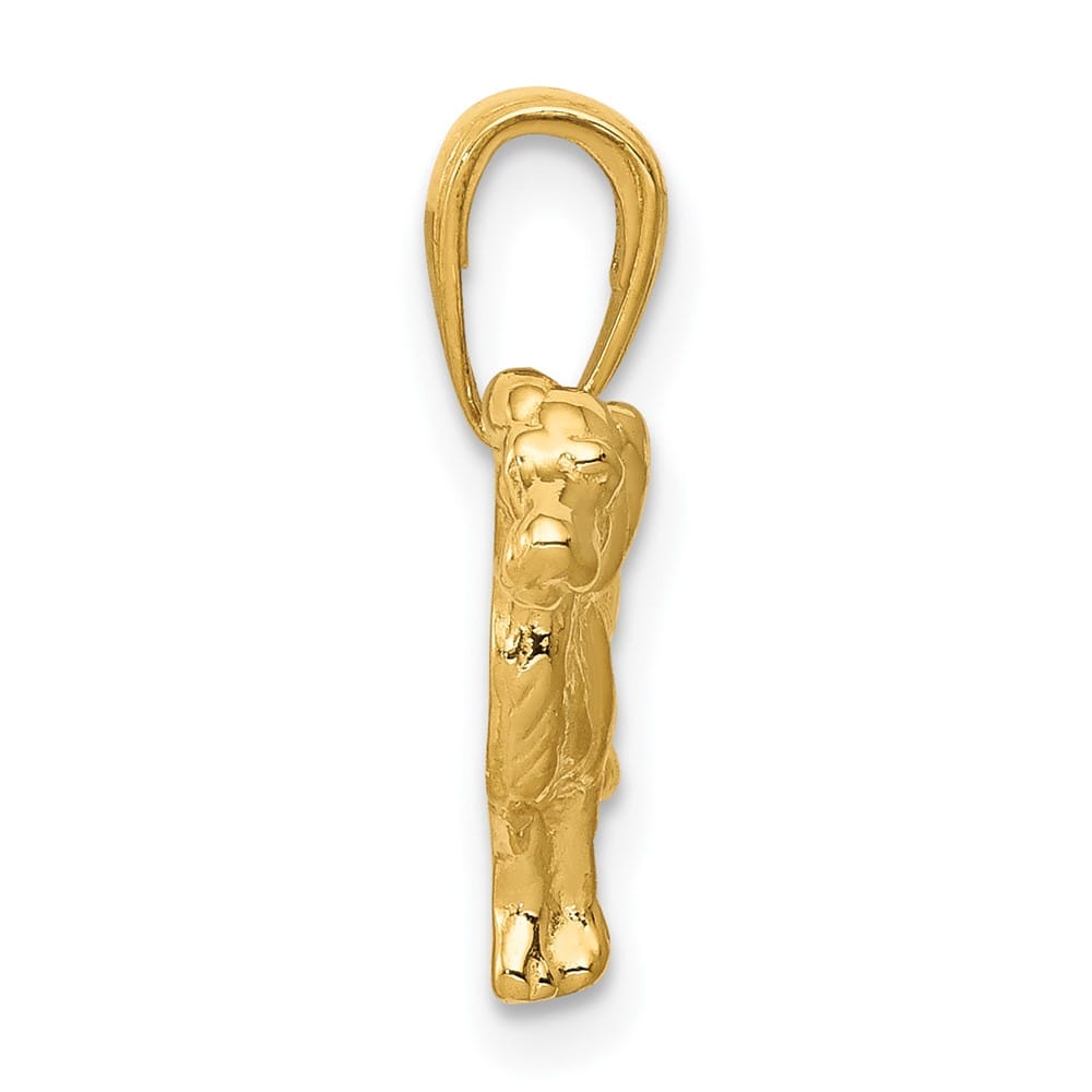 10K Yellow Gold Solid Polished Small Springer Spaniel Dog Pendant