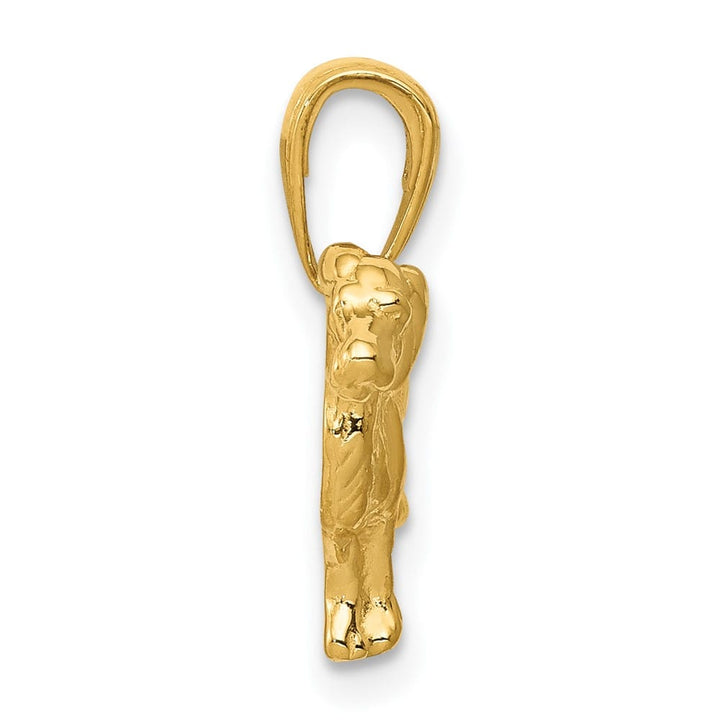 10K Yellow Gold Solid Polished Small Springer Spaniel Dog Pendant