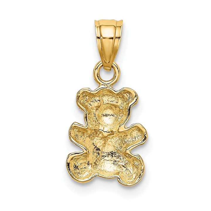 10K Yellow Gold Solid Polished Small Teddy Bear Charm