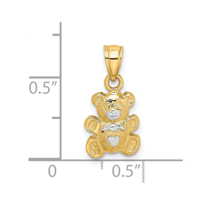 10K Yellow Gold Solid Polished Small Teddy Bear Charm