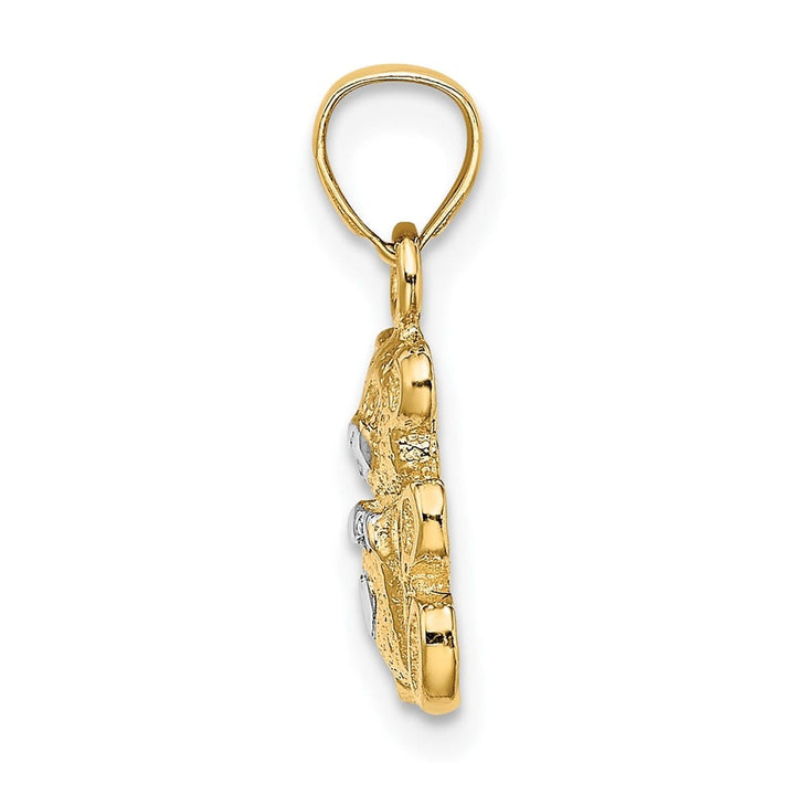 10K Yellow Gold Solid Polished Small Teddy Bear Charm