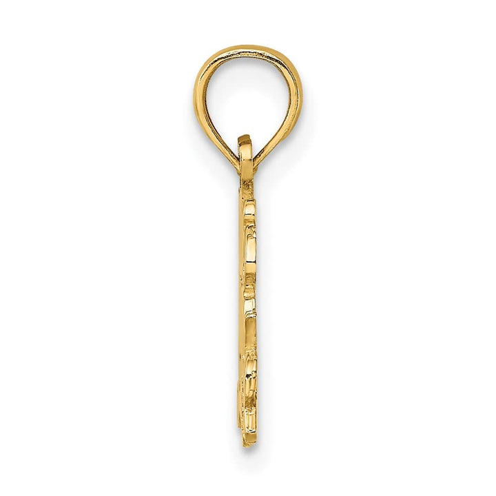 10K Yellow Gold Solid Polished Small Today Tomorrow and Forever Charm