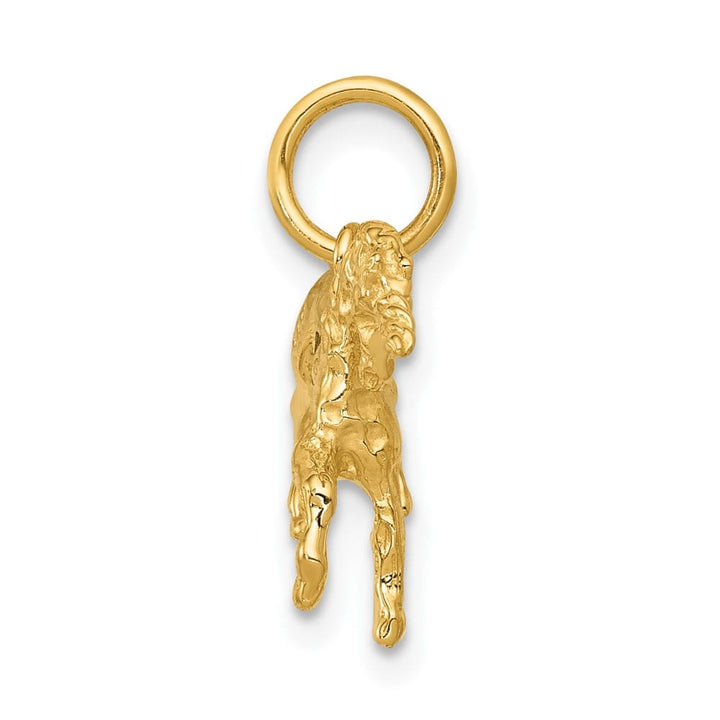 10K Yellow Gold Solid Polished Small Unicorn Charm