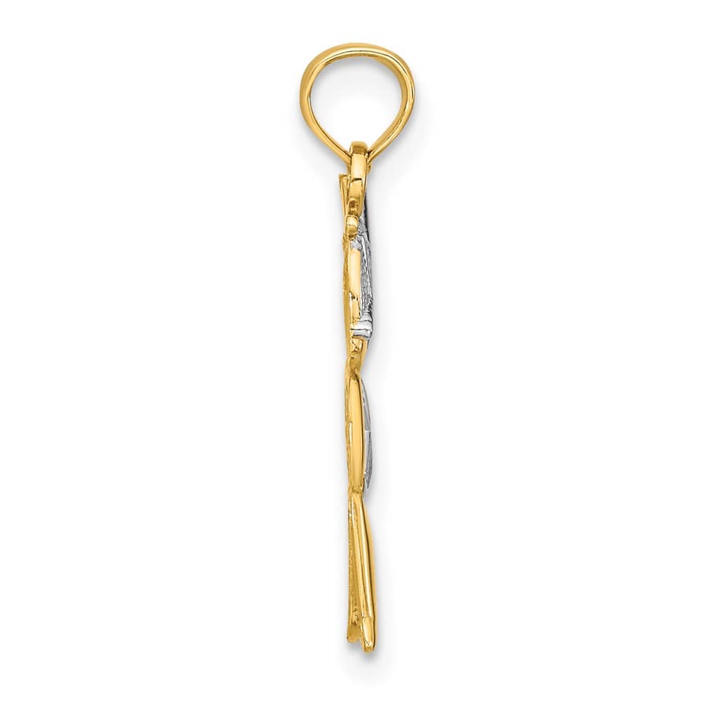 10K Yellow Gold Solid Polished Textured Medium Boy Charm