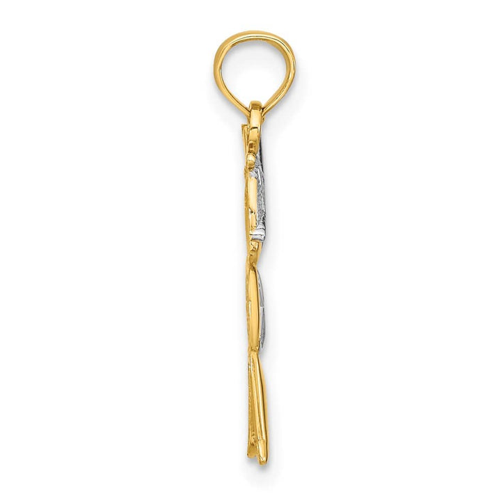 10K Yellow Gold Solid Polished Textured Medium Boy Charm