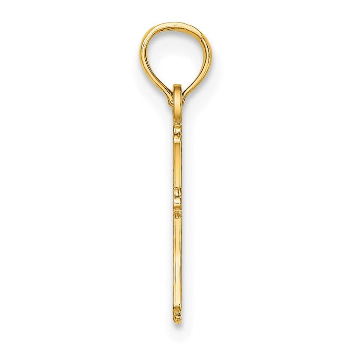 10K Yellow Gold Solid Polished Textured Small Cross Charm