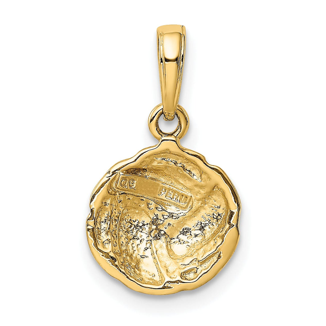 10K Yellow Gold Solid Satin D.C. Volleyball Charm