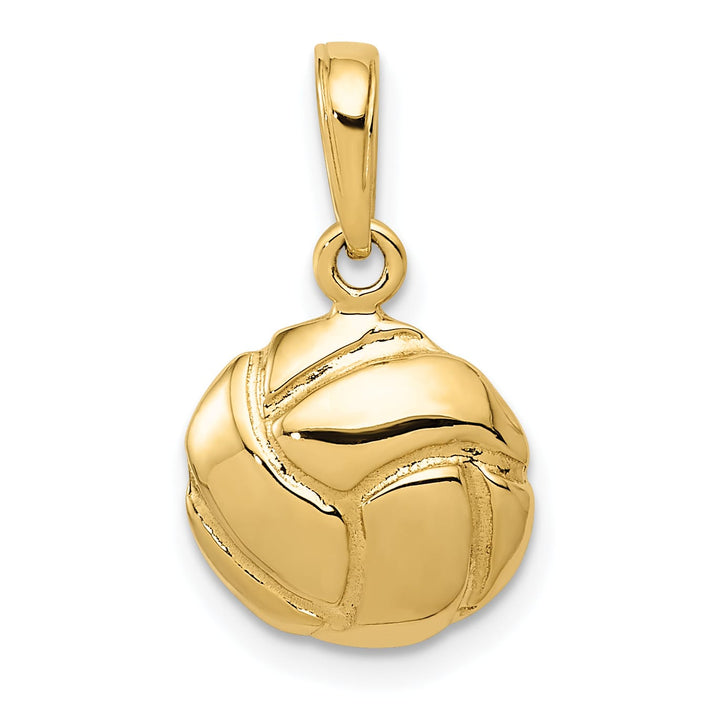 10K Yellow Gold Solid Satin D.C. Volleyball Charm