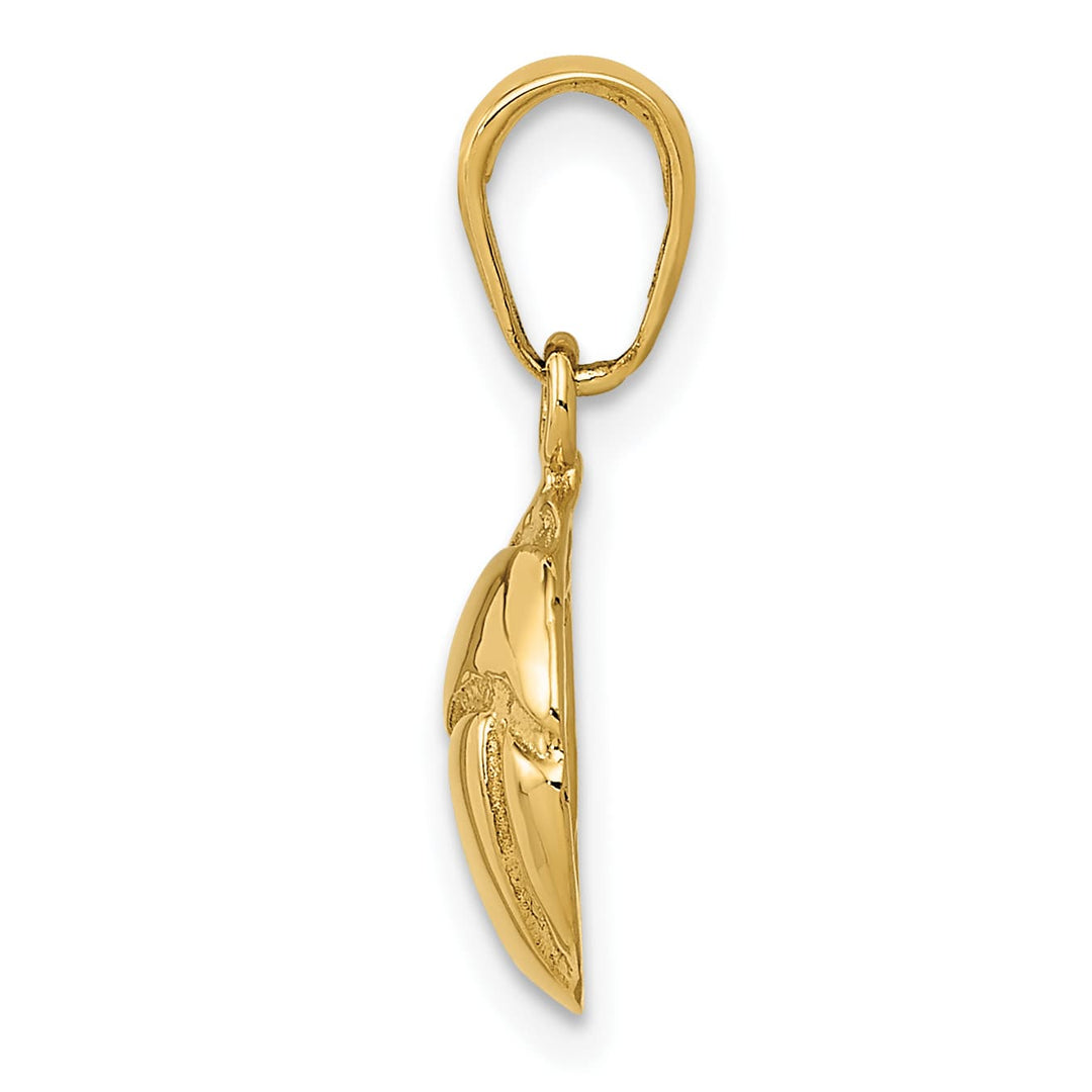 10K Yellow Gold Solid Satin D.C. Volleyball Charm