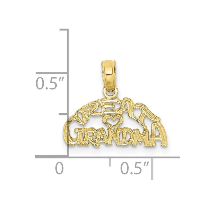 10K Yellow Gold Solid Small Block Great GRANDMA with Heart Charm
