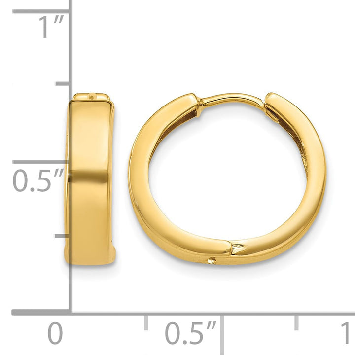 10k Yellow Gold Square Hinged Hoop Earrings
