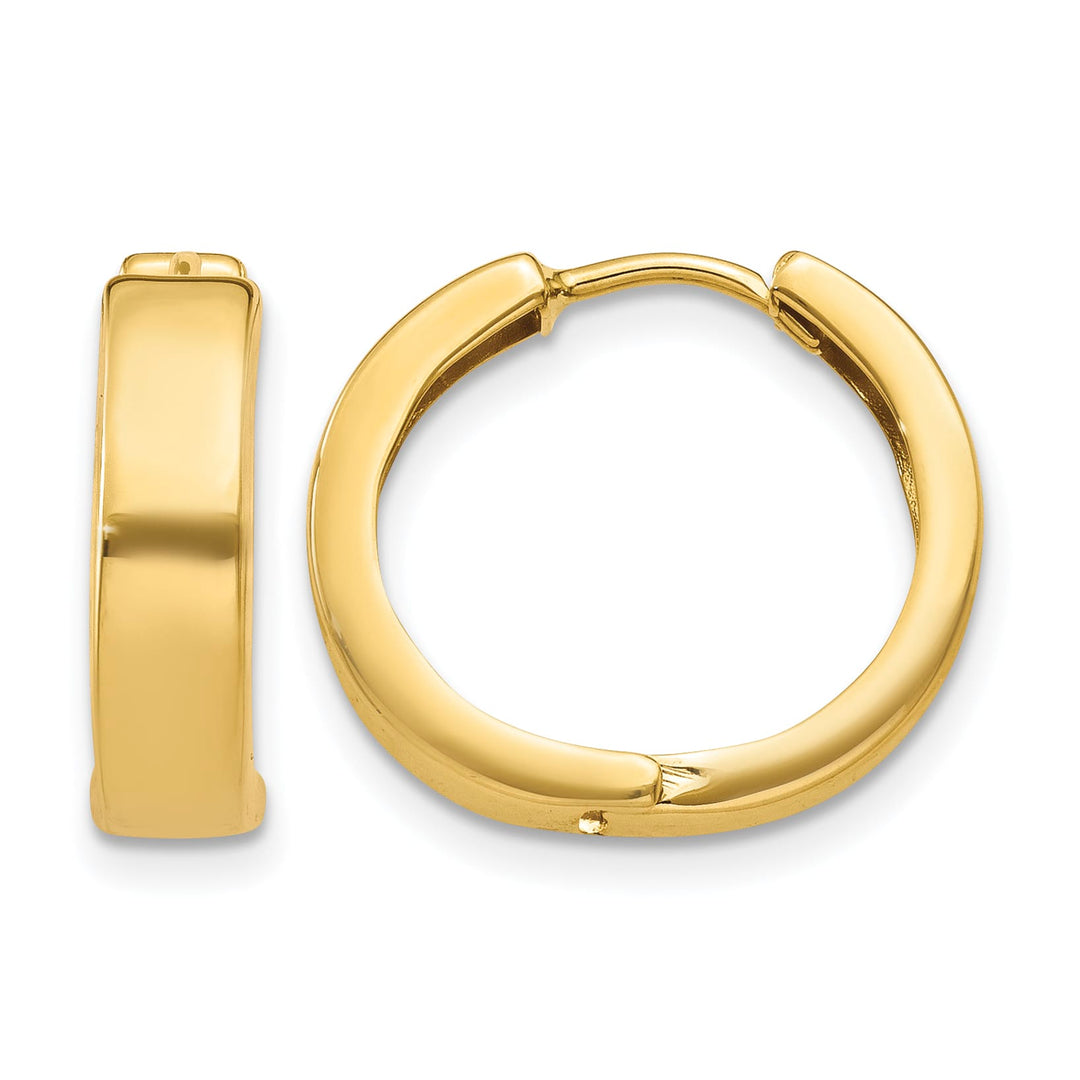 10k Yellow Gold Square Hinged Hoop Earrings