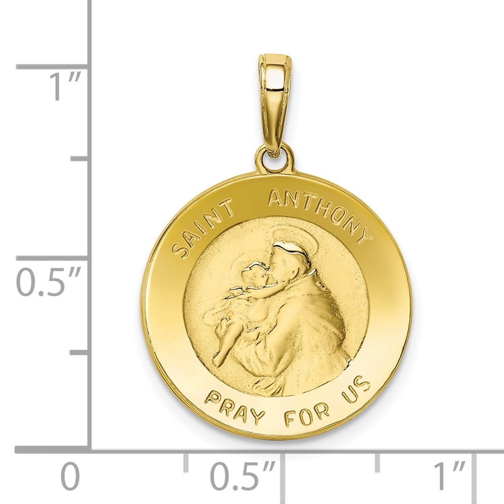 10K Yellow Gold St. Anthony Round Medal