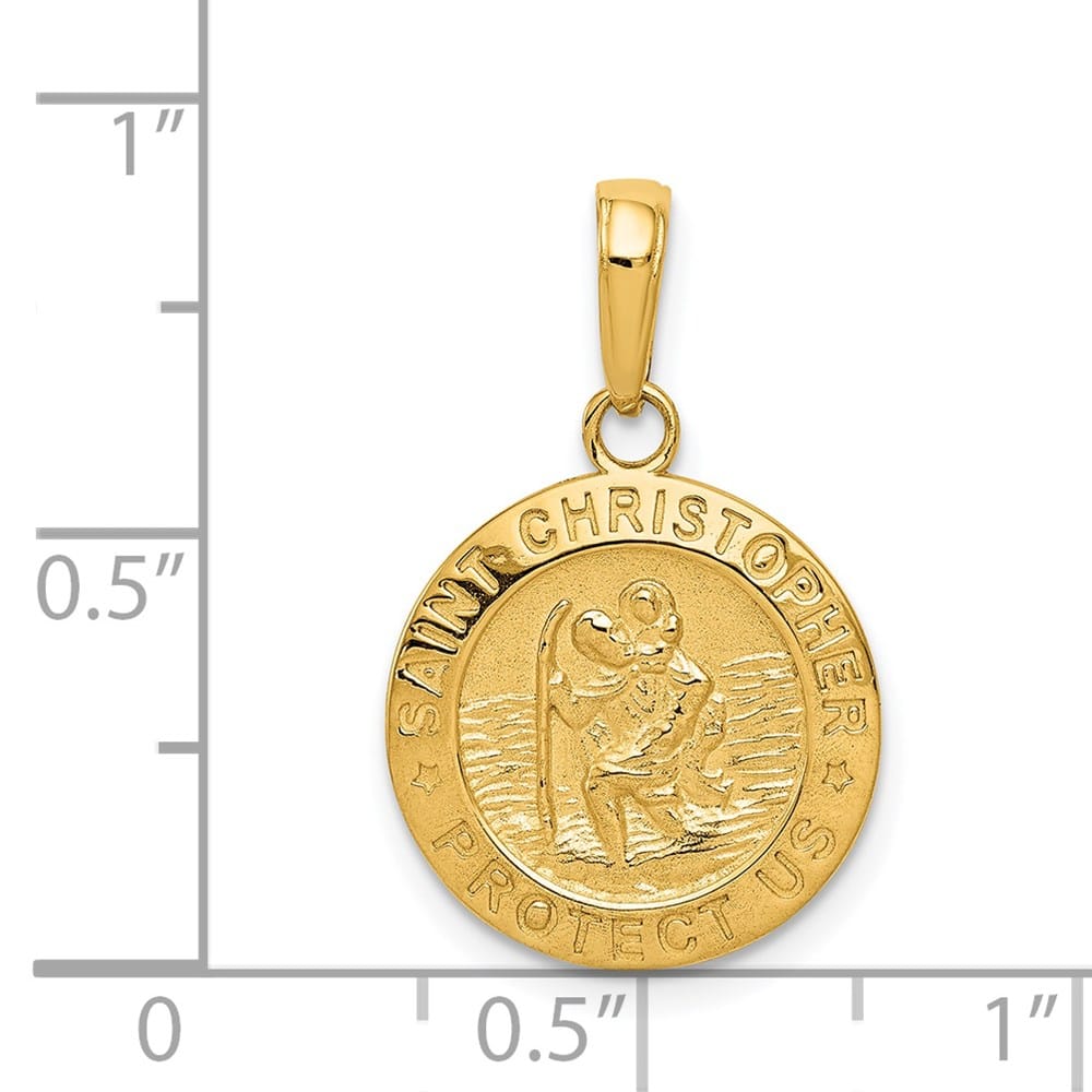 10K Yellow Gold St. Christopher Round 14.63 mm x 14.64 mm Medal