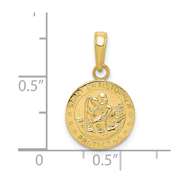 10K Yellow Gold St. Christopher Round 15 mm x 12 mm Medal
