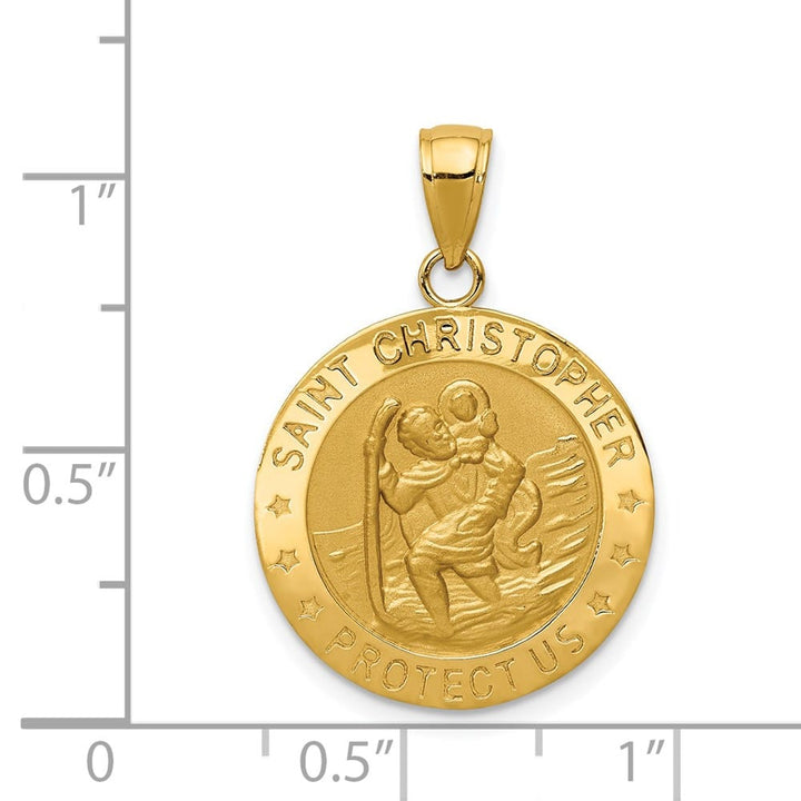 10K Yellow Gold St. Christopher Round 18.56 mm x 18.47 mm Medal