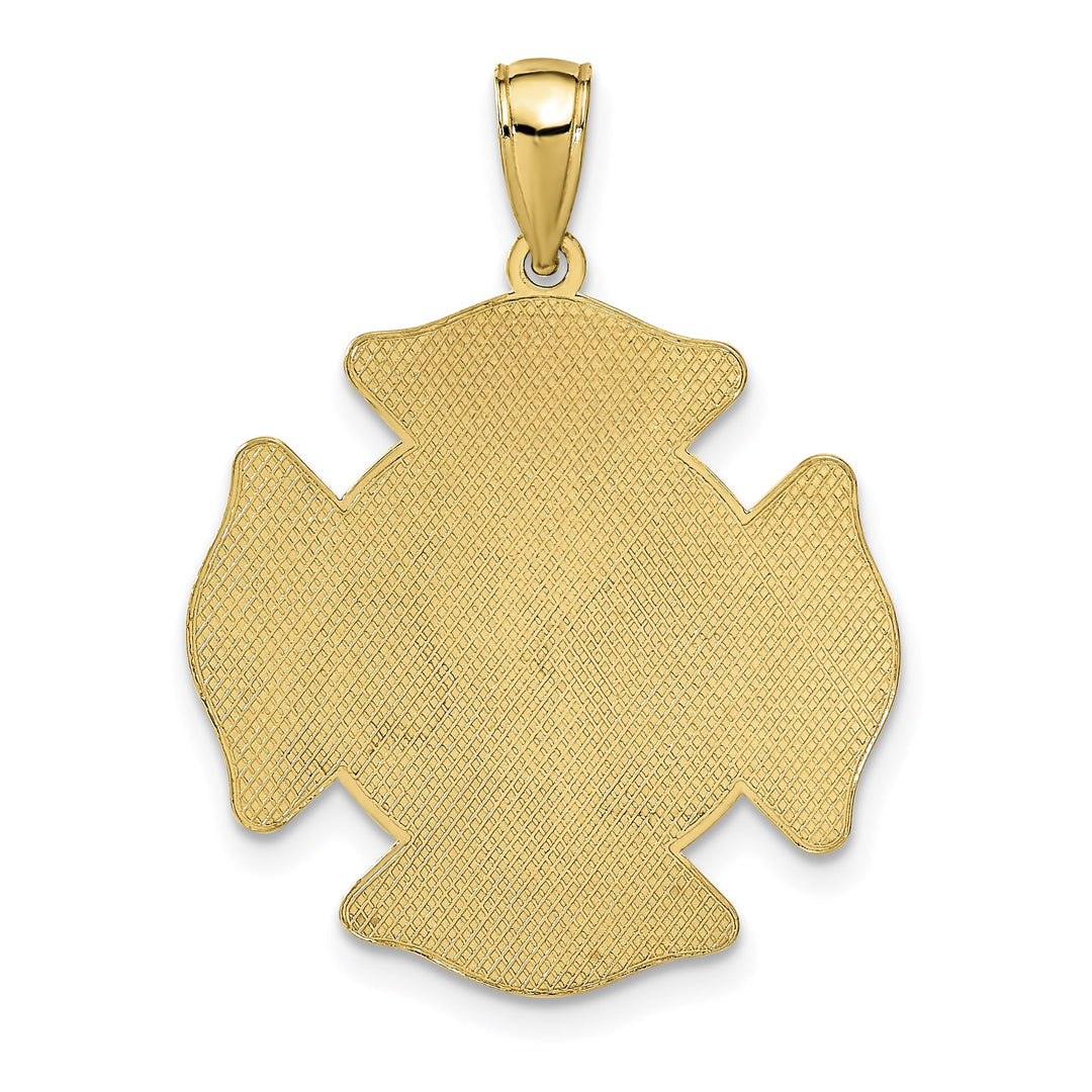 10K Yellow Gold St. Florian Protect Us / FD Fire Dept. Pendant, Large