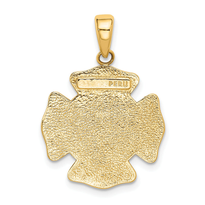 10K Yellow Gold St. Florian Protect Us / FD Fire Dept. Pendant, Medium