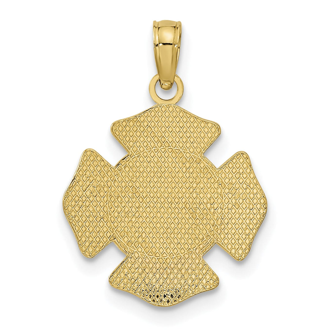 10K Yellow Gold St. Florian Protect Us / FD Fire Dept. Pendant, Small