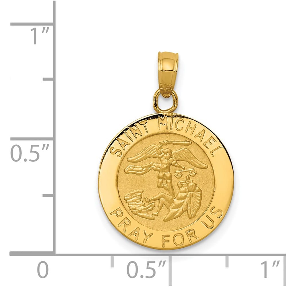 10K Yellow Gold St. Michael Round Medal