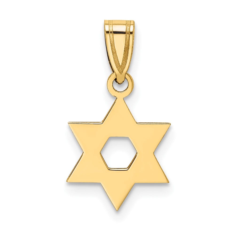 10K Yellow Gold Star of David 11.02 mm x 10.23 mm Pendant