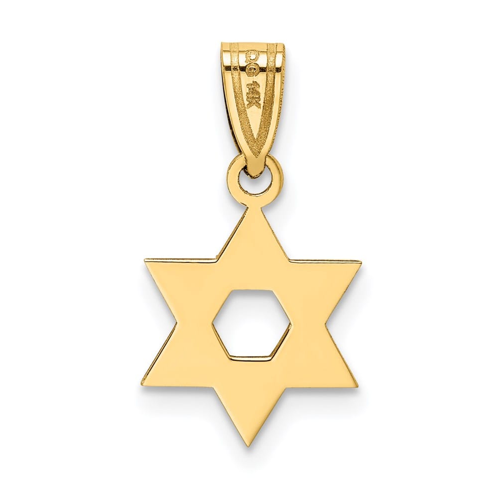 10K Yellow Gold Star of David 11.02 mm x 10.23 mm Pendant