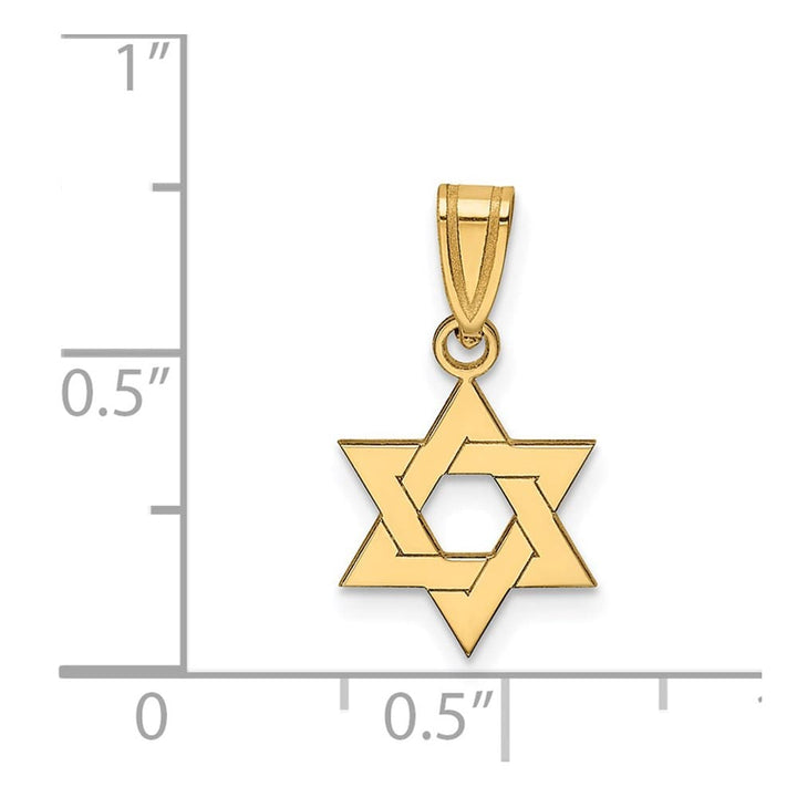 10K Yellow Gold Star of David 11.02 mm x 10.23 mm Pendant