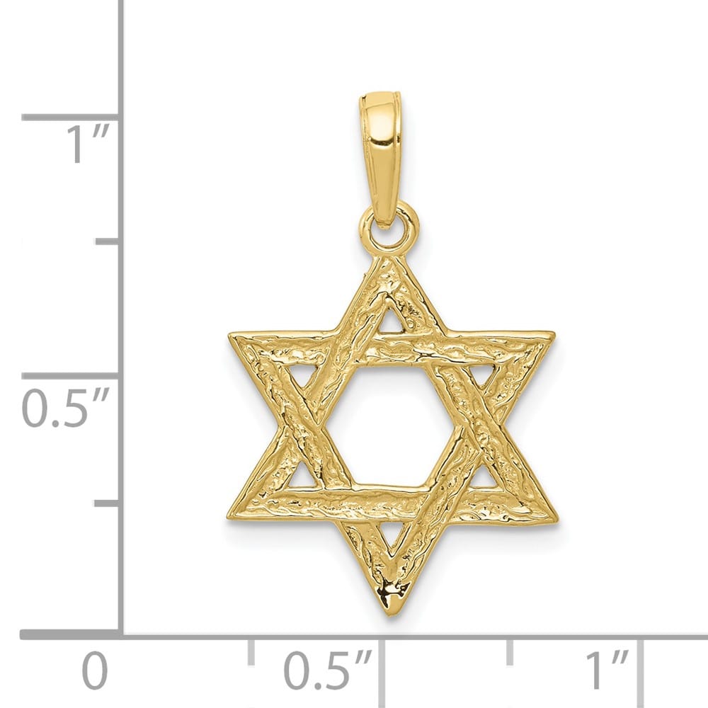 10K Yellow Gold Star of David 17.96 mm x 15.81 mm Pendant