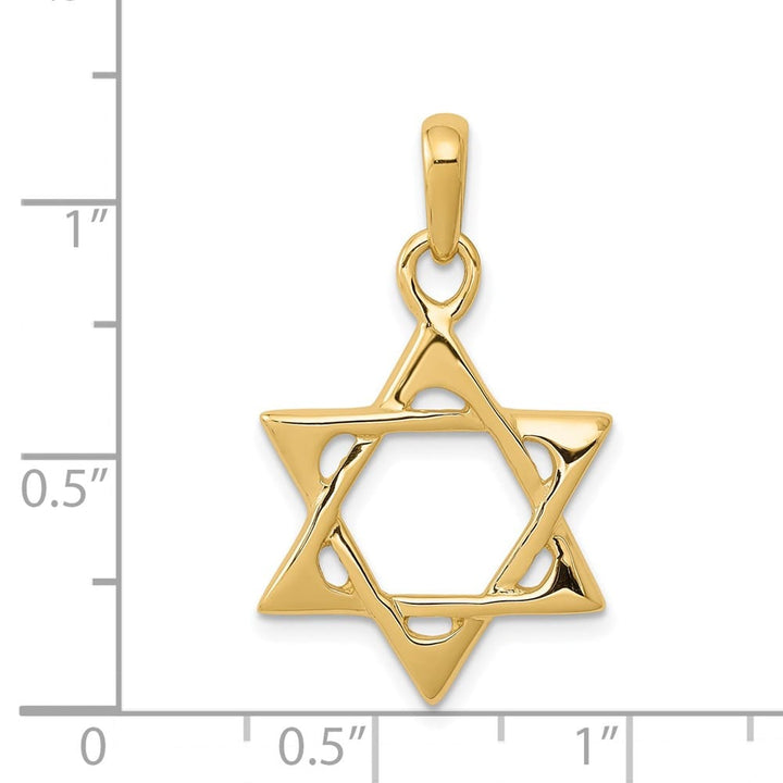 10K Yellow Gold Star of David 18.73 mm x 17.31 mm Pendant