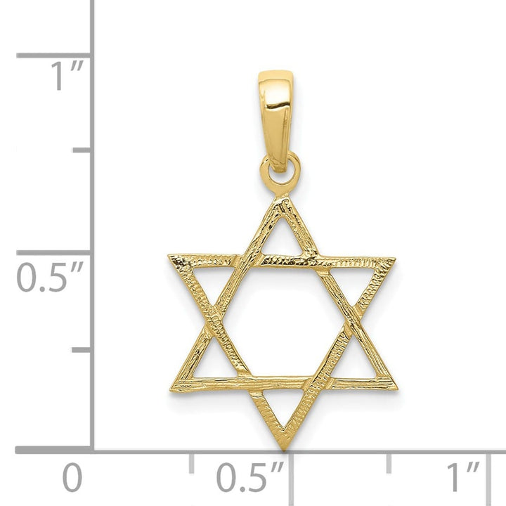 10K Yellow Gold Star of David 20 mm x 15 mm Pendant