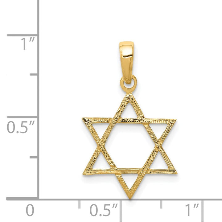 10K Yellow Gold Star of David 20 mm x 15 mm Pendant
