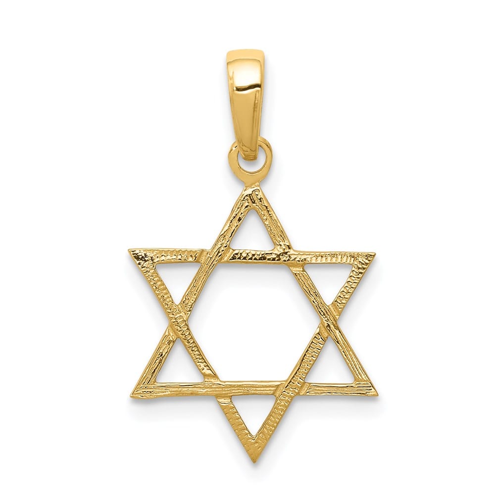 10K Yellow Gold Star of David 20 mm x 15 mm Pendant