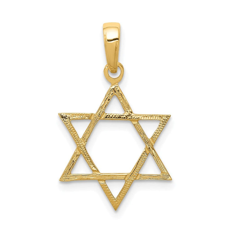 10K Yellow Gold Star of David 20 mm x 15 mm Pendant
