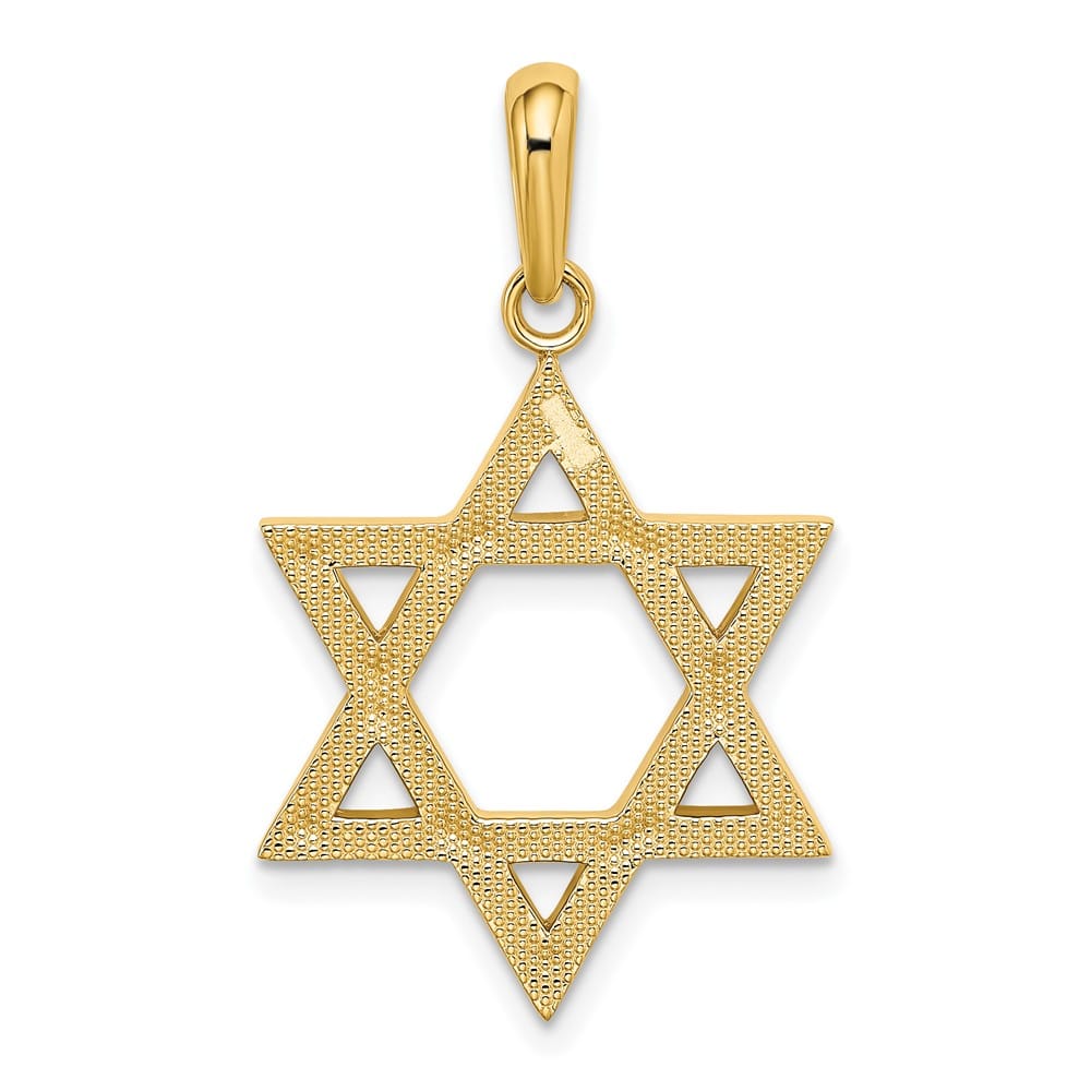 10K Yellow Gold Star of David 21.06 mm x 18.29 mm Pendant