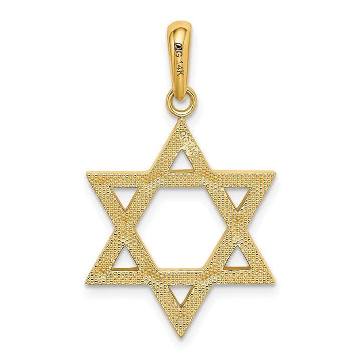 10K Yellow Gold Star of David 21.06 mm x 18.29 mm Pendant